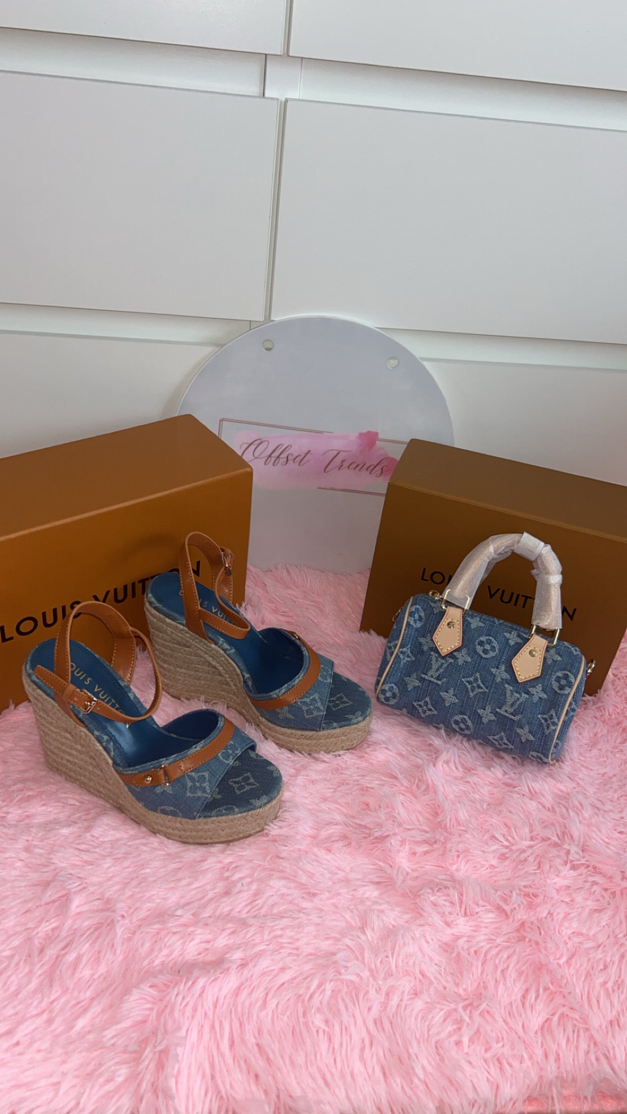 Denim Heel&Bag Set
