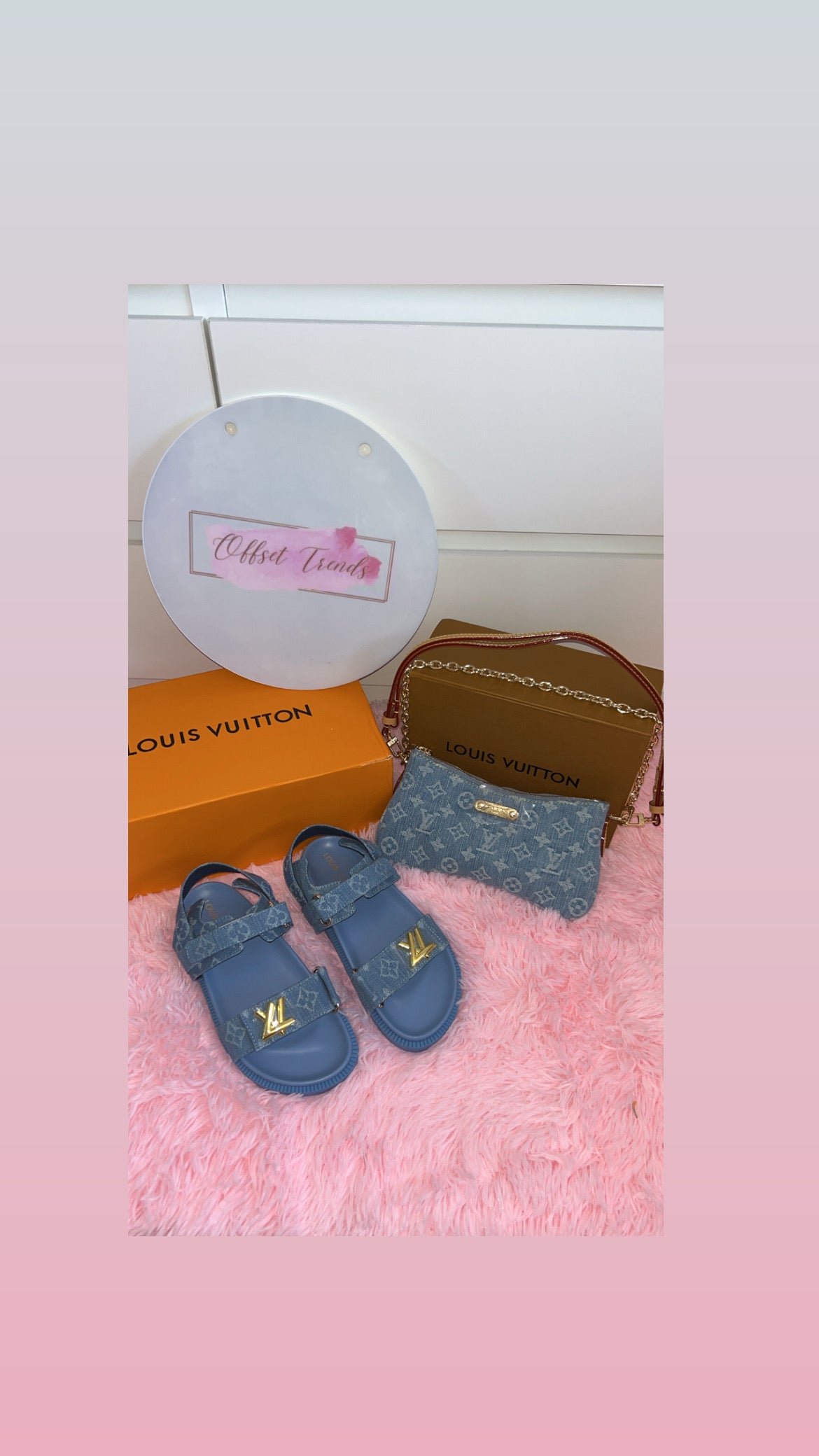 Denim Sandals&Bag Set