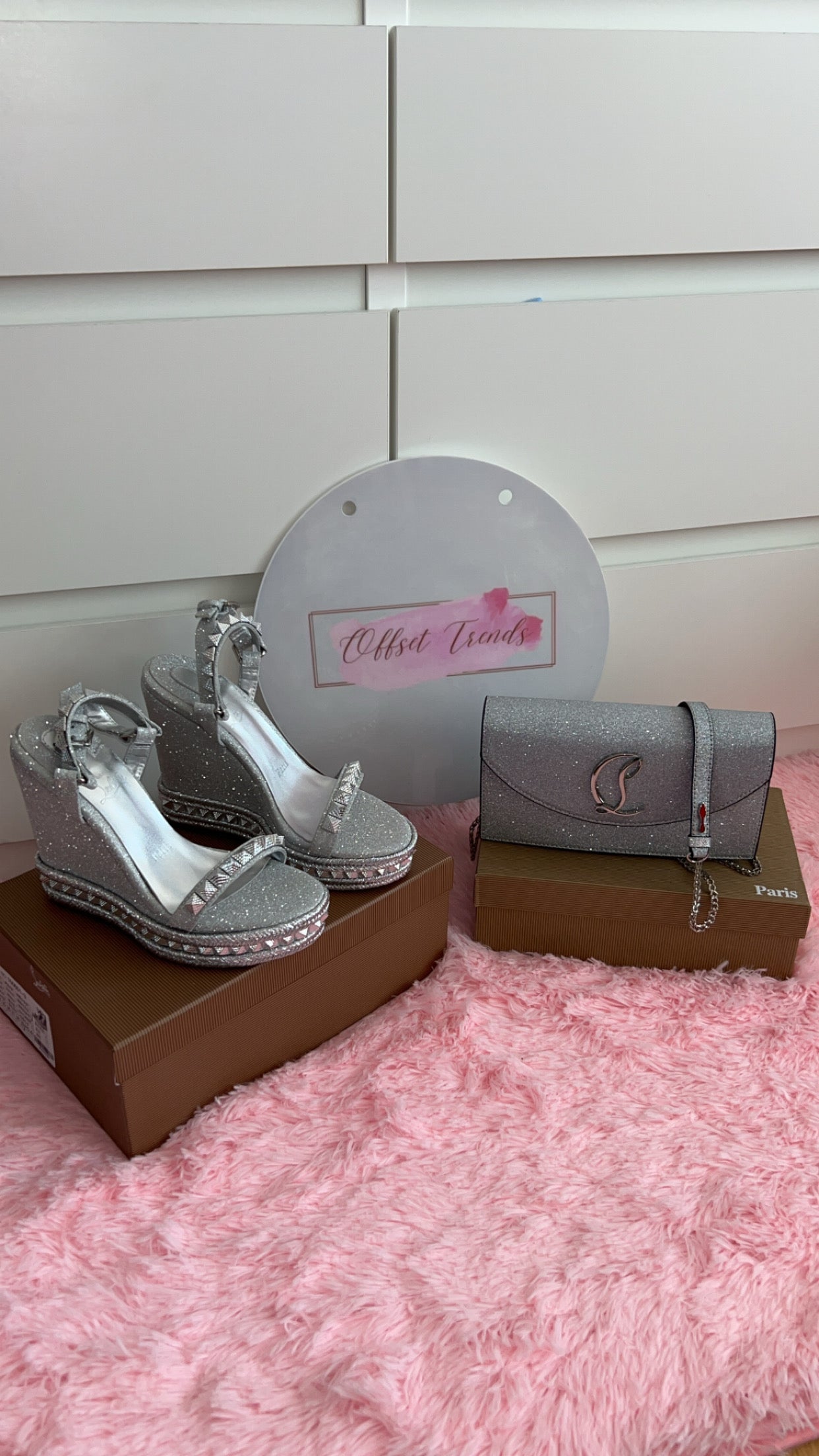 Silver Bag&Heel Set
