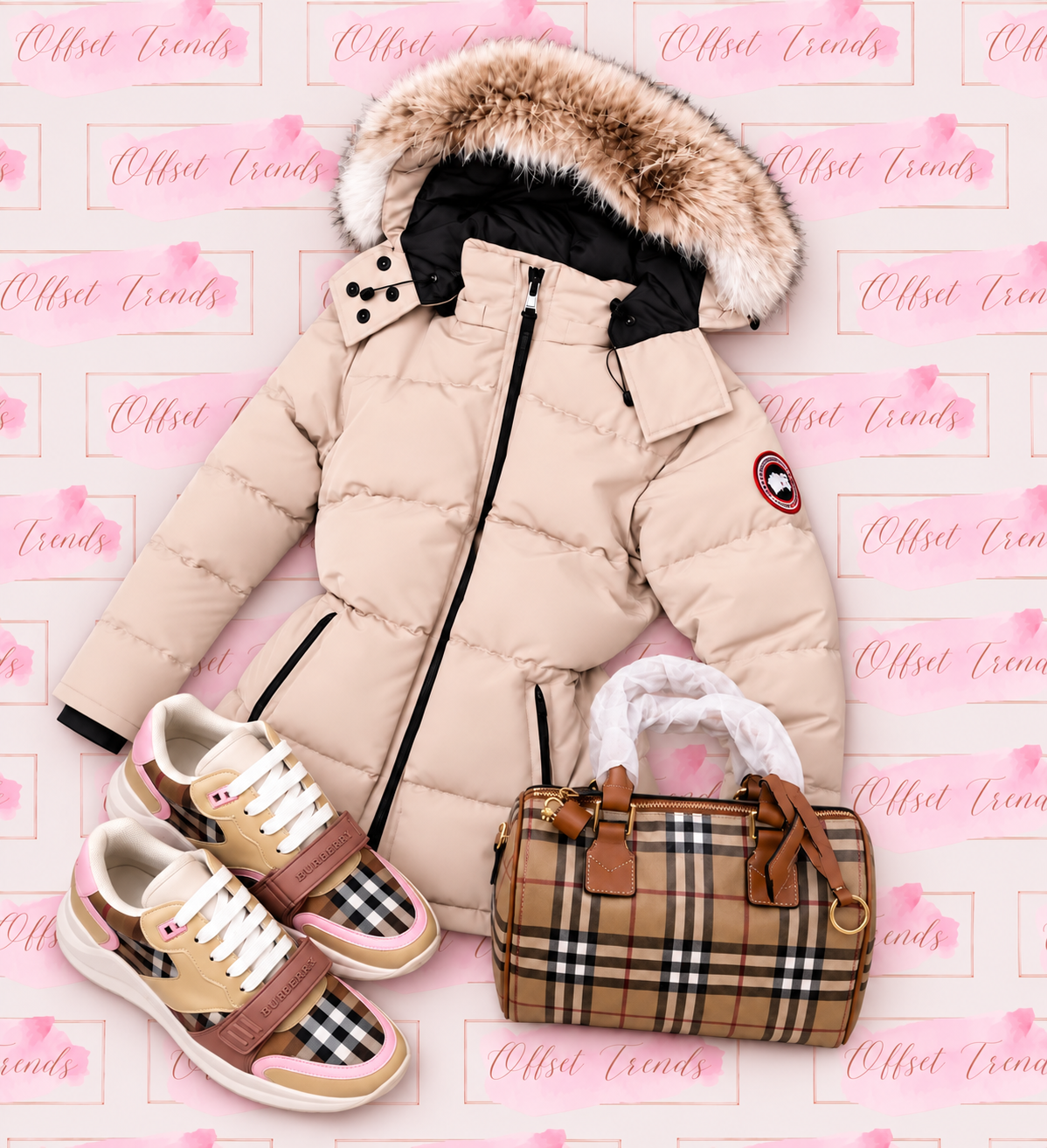 Coat&Trainer&Small Bag Combo