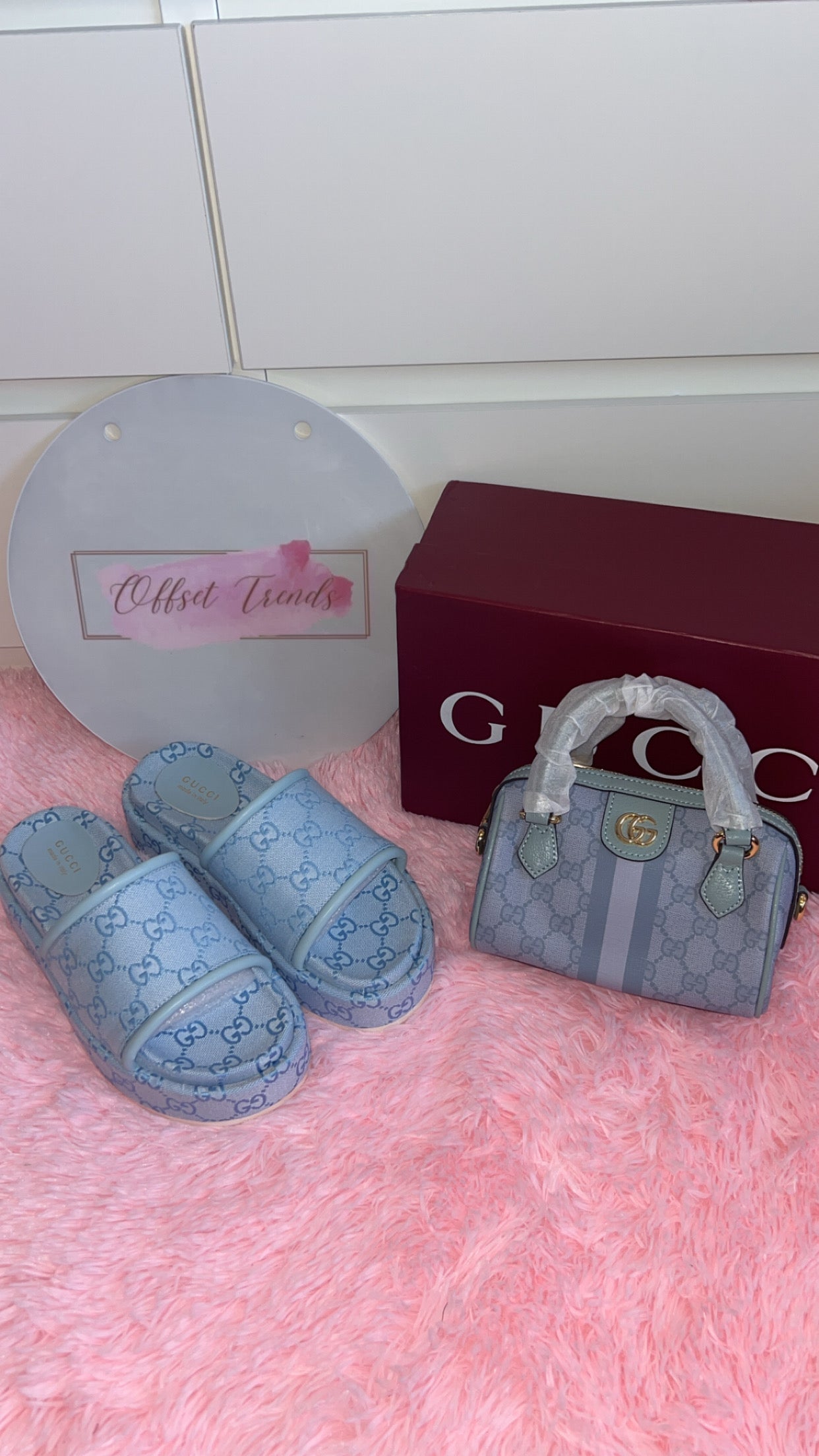 Blue Sandal&Bag Set