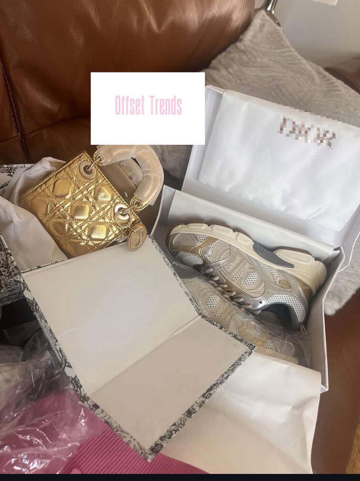 Gold Trainer&Bag Set