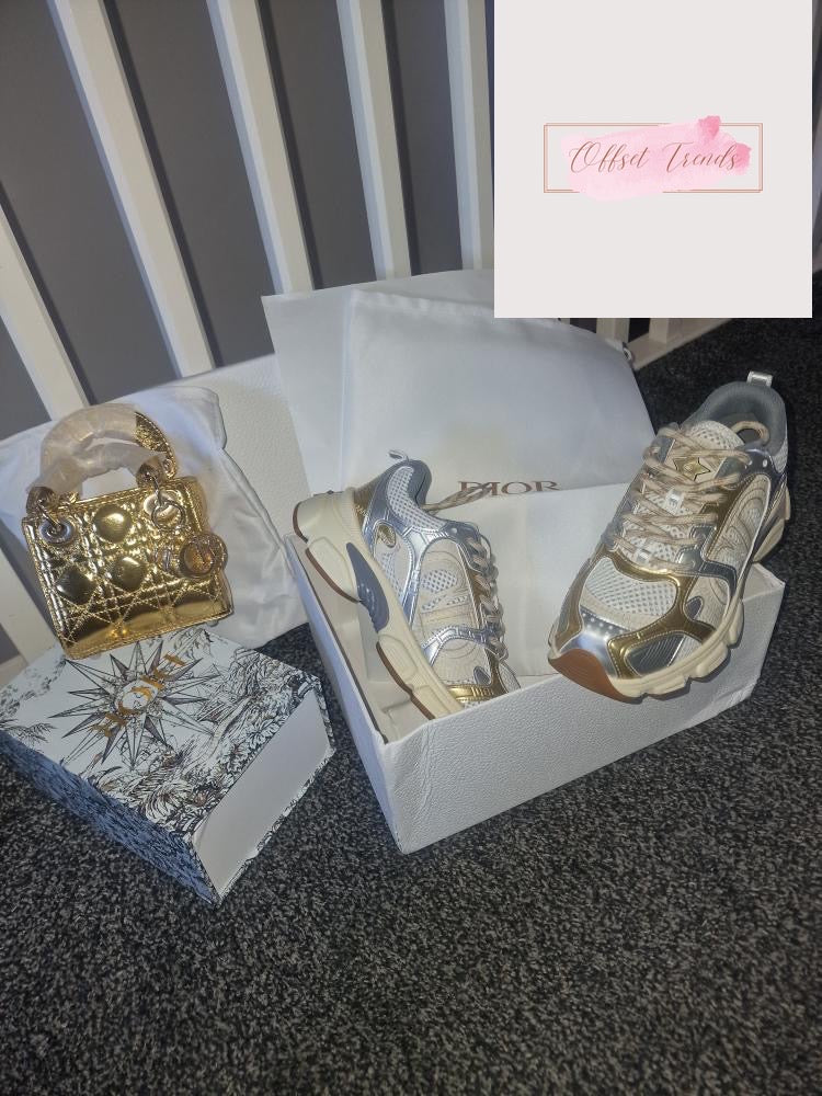Gold Trainer&Bag Set