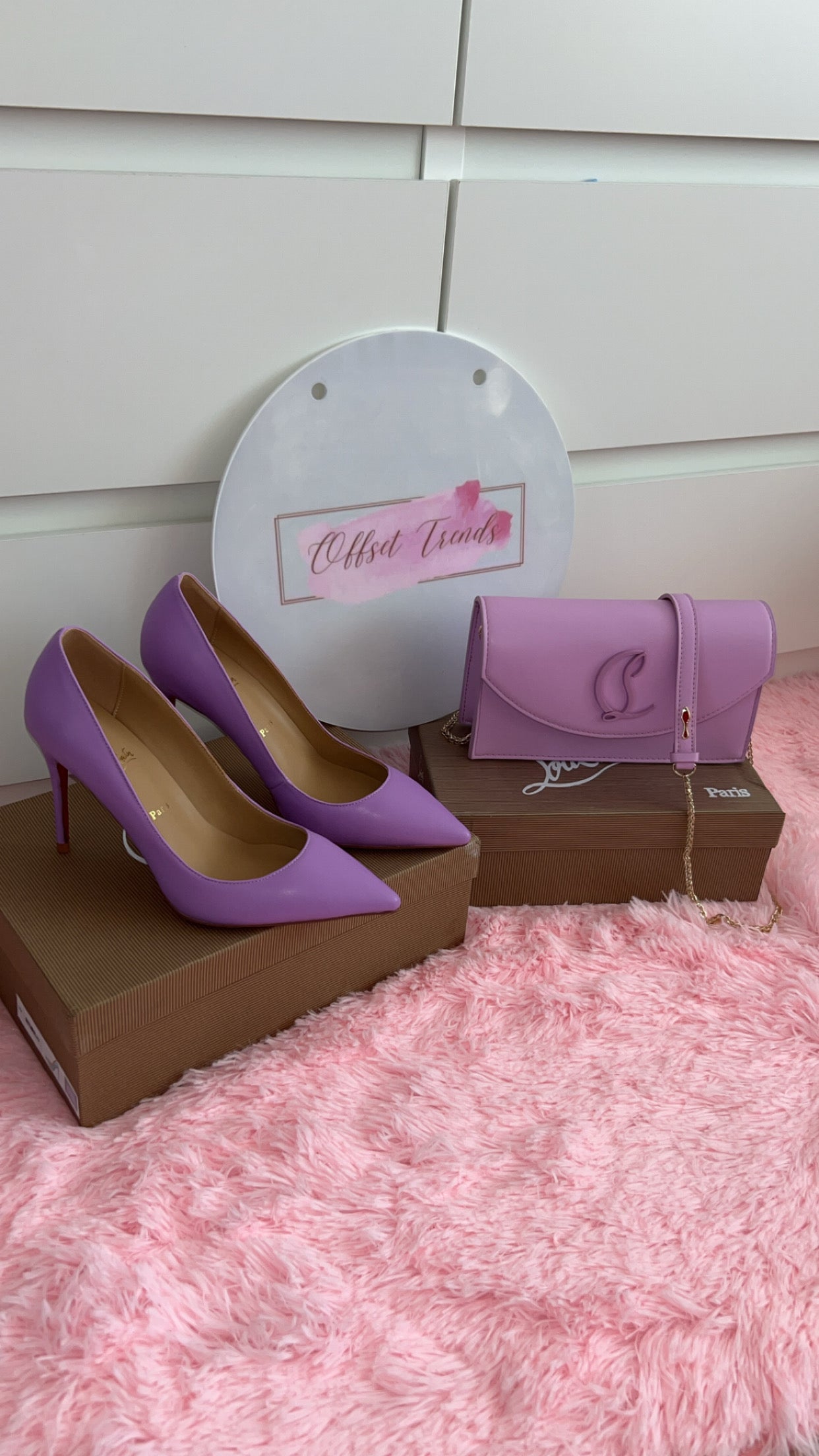 Purple Heel&Bag Set