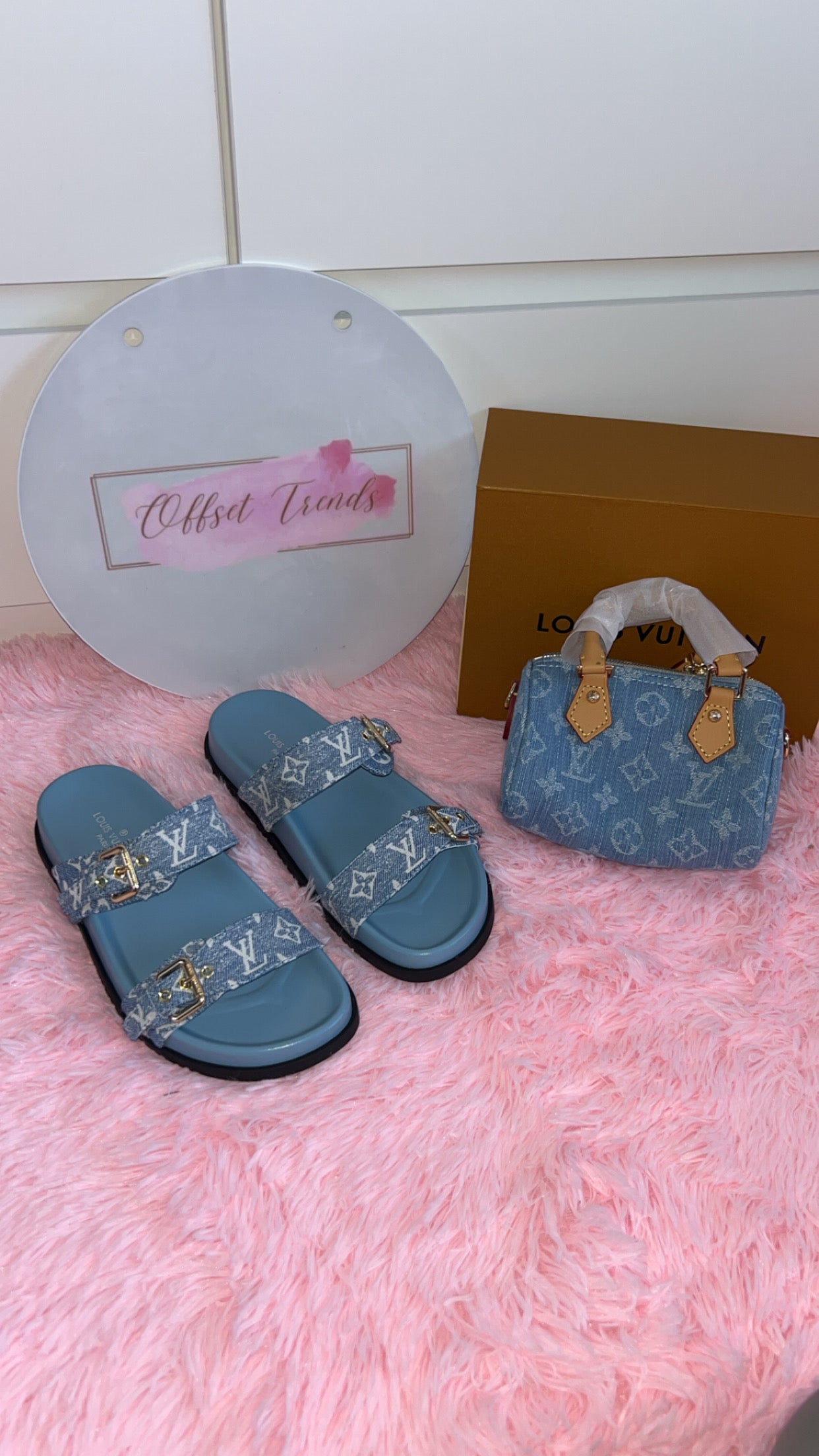Denim Sandals&Bag Set