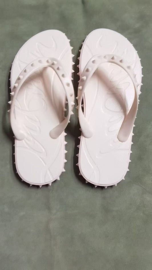 Cream Flip Flops