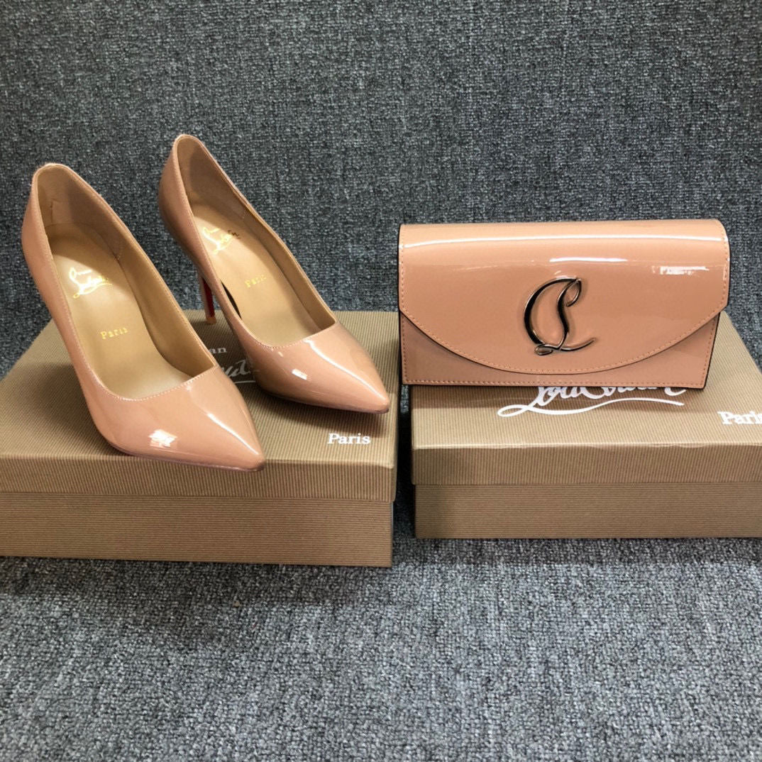 Nude Heel&Bag Set