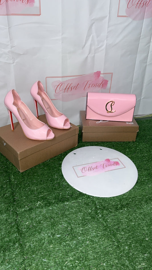 Pink Heel&Bag Set