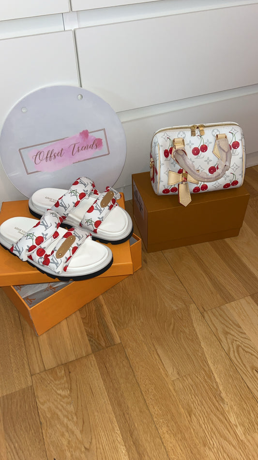 White Cherry Slider&Bag Set