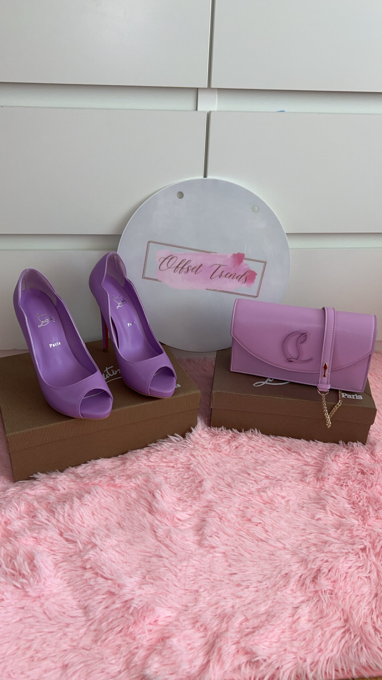 Purple Heel&Bag Set