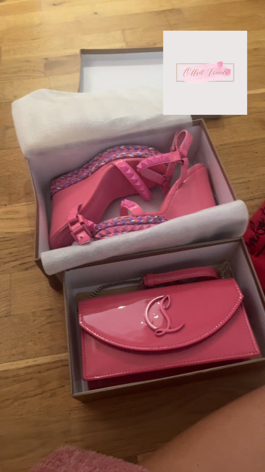 Pink Wedge&Bag Set