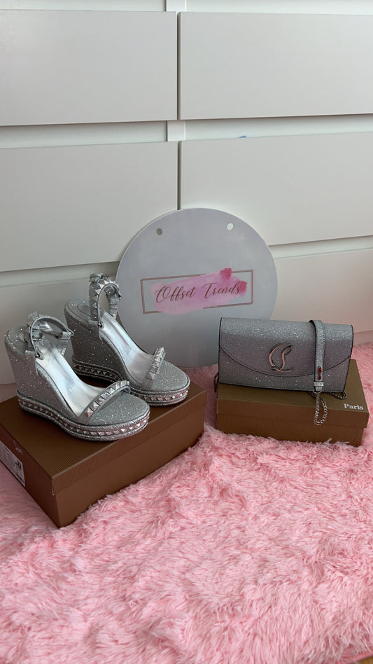 Silver Bag&Heel Set