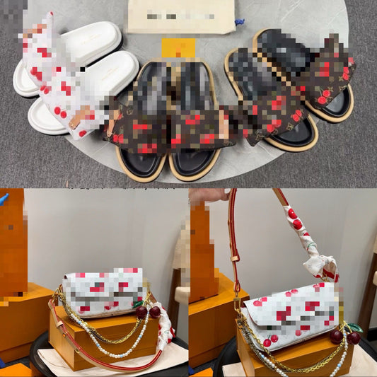 White Cherry Slider&Bag Set