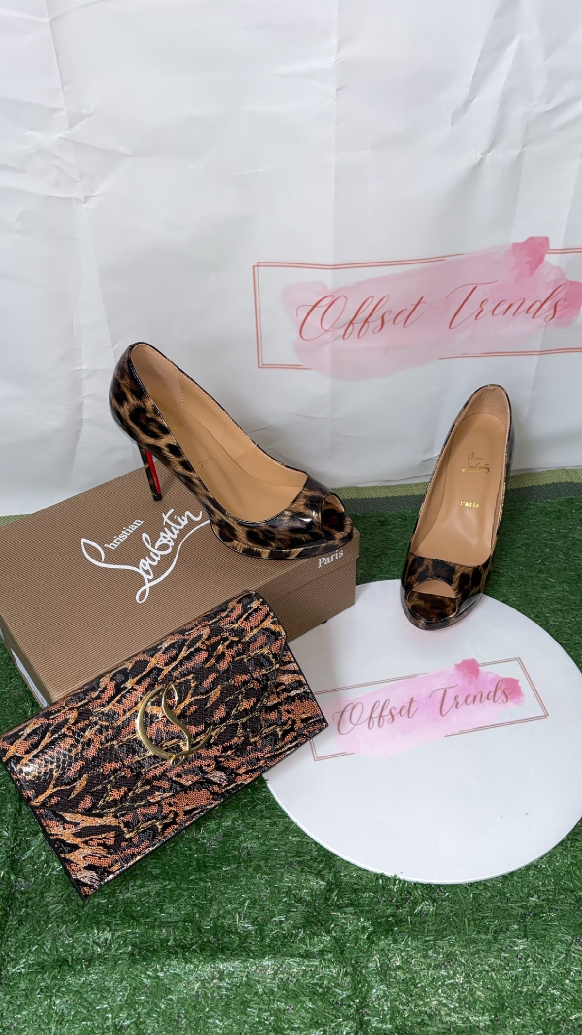 Leopard Print Heel&Bag Set