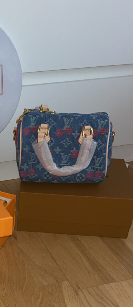 Denim Cherry Bag