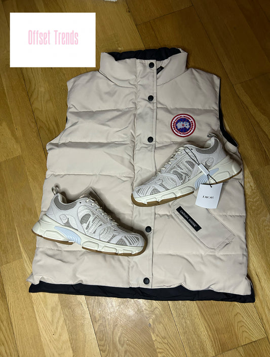 Beige Trainers&Gilet Set