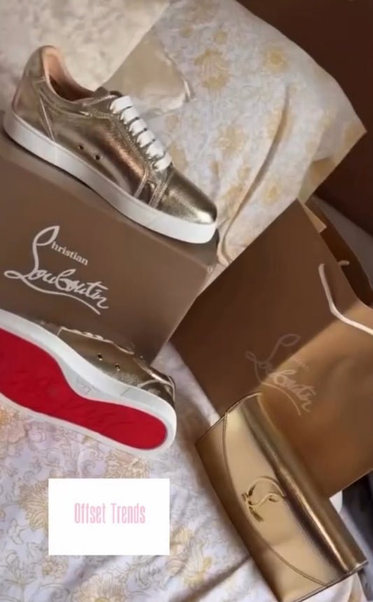 Gold Trainer&Bag Set