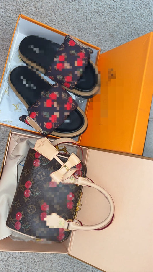 Brown Cherry Slider&Bag Set