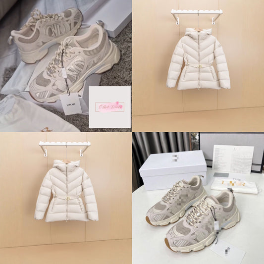 Beige Trainer&Coat Set