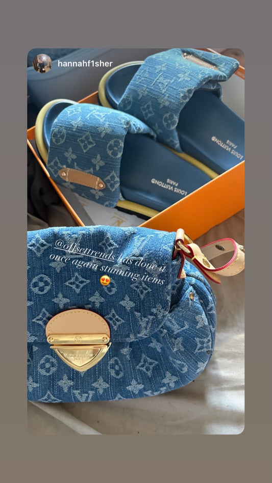 Denim Sliders&Bag Set