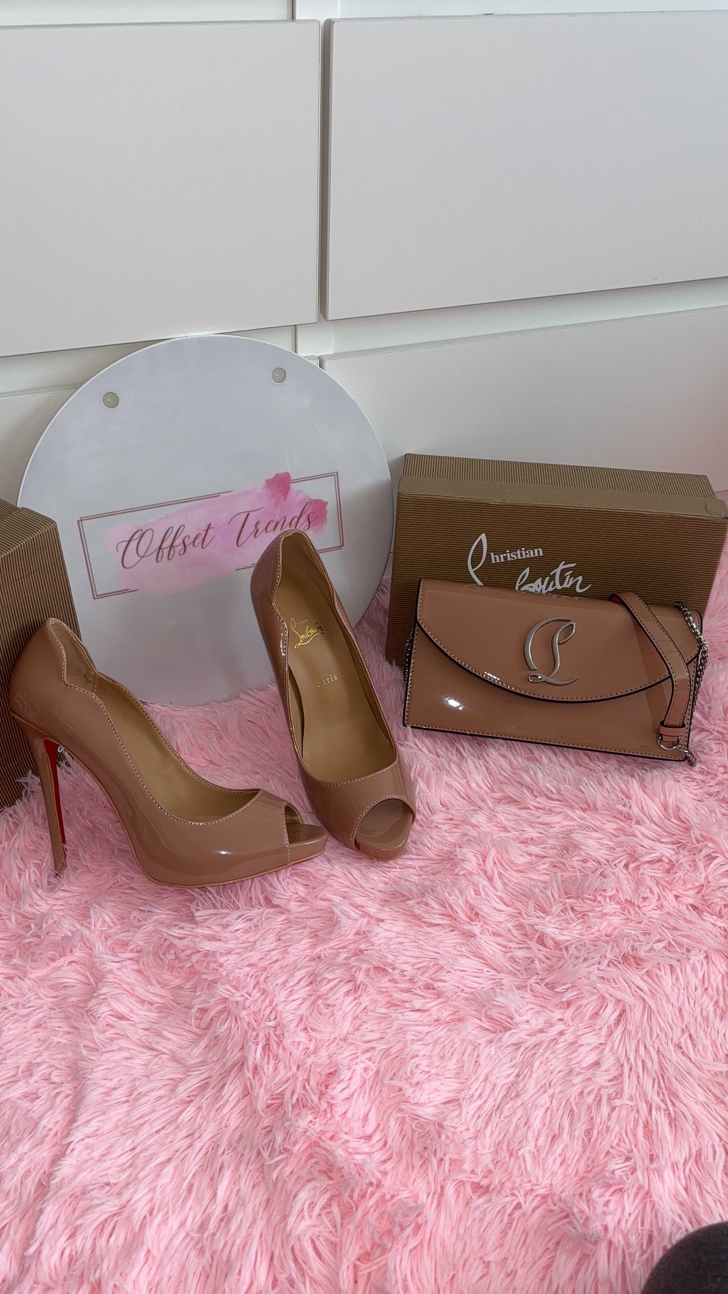 Nude Heel&Bag Set