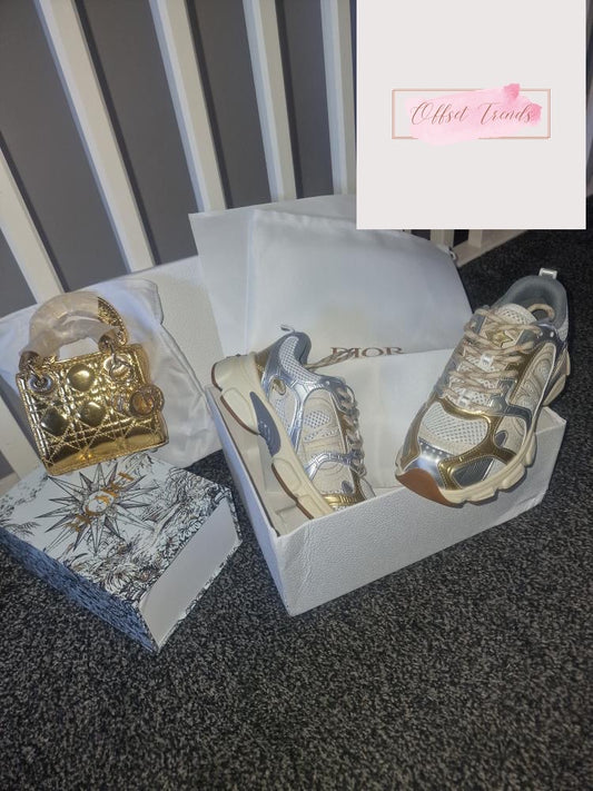 Gold Trainer&Bag Set