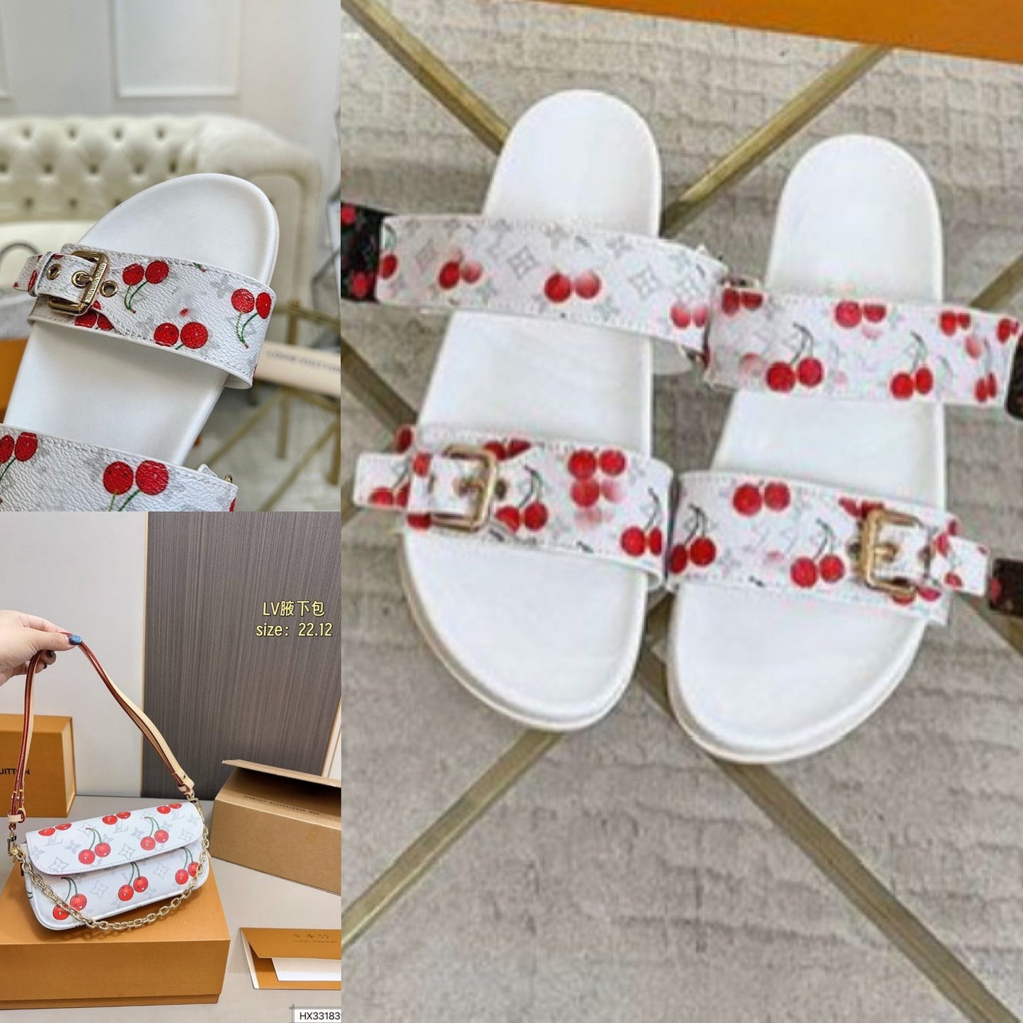 Cherry Sandals&Bag